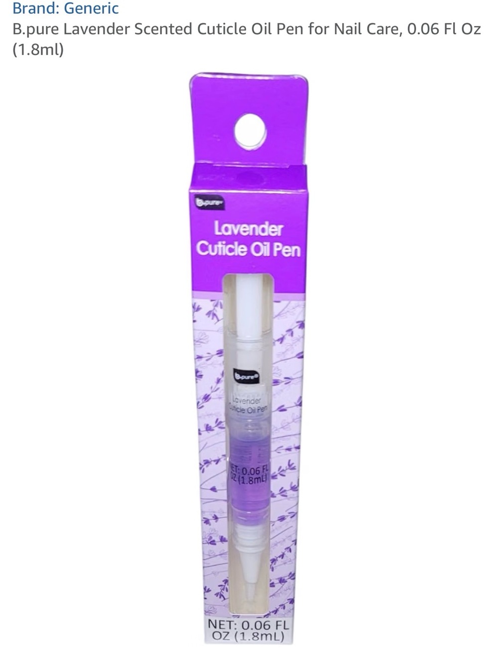B.pure Lavender Cuticle Oil Pen - Purple